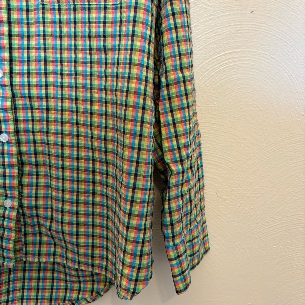 Men’s Aerie multicolored plaid button down size M - Picture 6 of 7